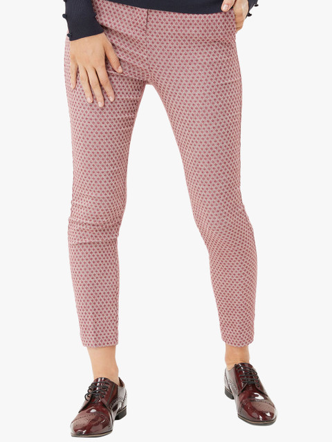 

next Women Pink Printed Skinny Fit Regular Trouser