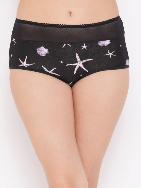 

Clovia Women Black Printed Hipster Briefs PN2979P13XL