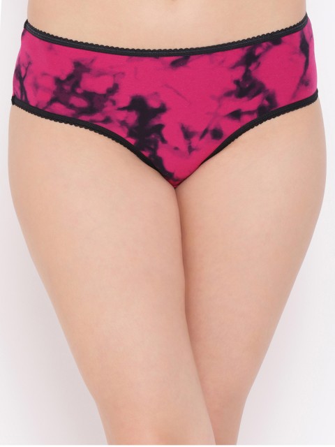 

Clovia Women Pink & Black Printed Briefs PN3025P14XL