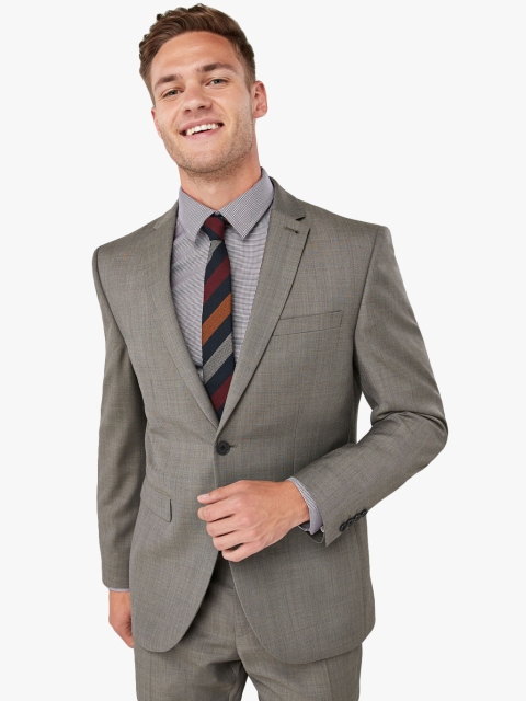 

next Men Taupe Solid Two-Piece Formal Suit