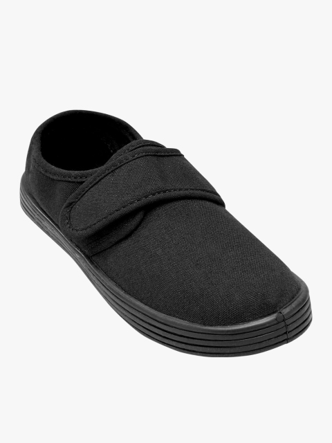 

next Girls Black Solid Leather Slip-On Sneakers