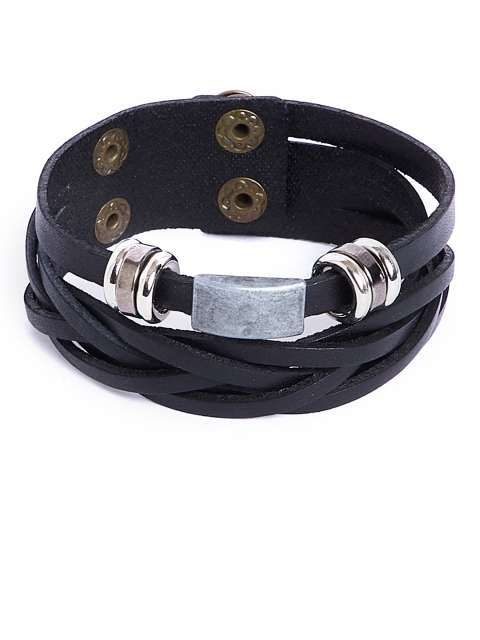 

Alvaro Castagnino Black Leather Wraparound Bracelet