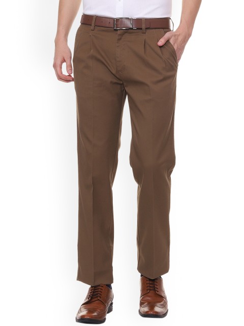 

Allen Solly Men Brown Regular Fit Solid Regular Trousers