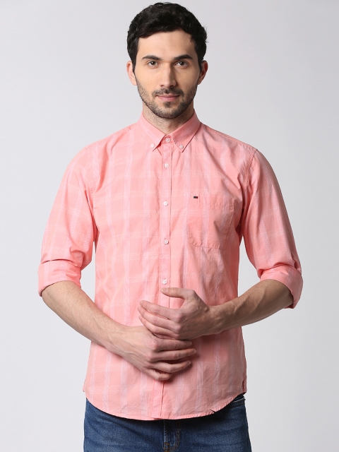 

Peter England Casuals Men Pink Slim Fit Checked Casual Shirt