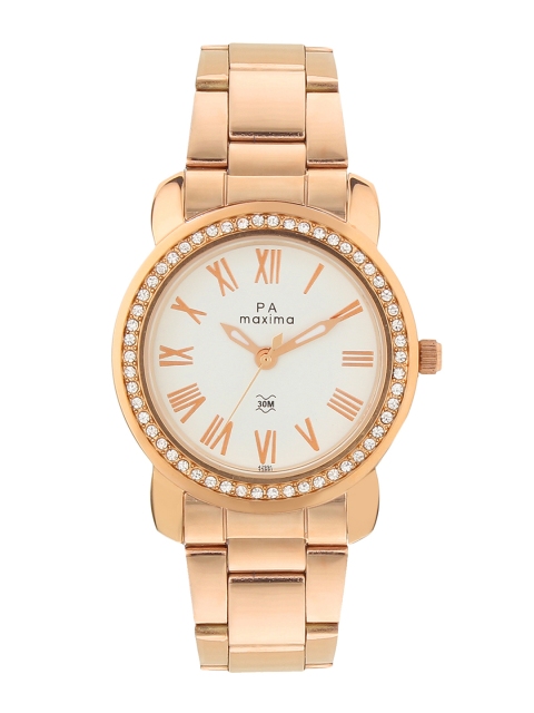 

maxima Women White Analogue Watch 42991CMLR