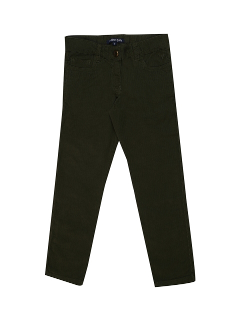 

Allen Solly Junior Girls Olive Green Regular Fit Solid Regular Trousers