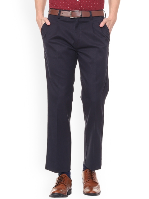 

Allen Solly Men Navy Blue Slim Fit Solid Formal Trousers