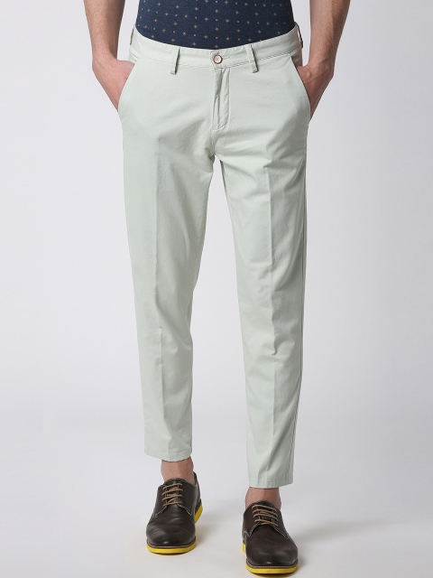 

Peter England Casuals Men White Slim Fit Solid Regular Trousers