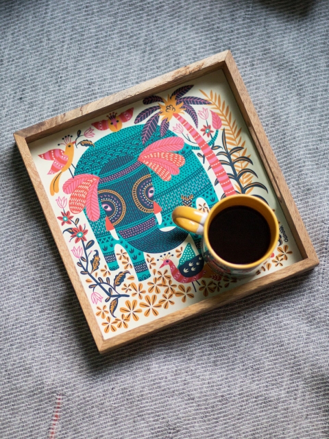 

Chumbak White Square Tray
