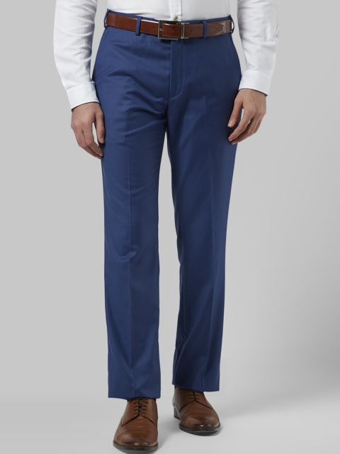 

Park Avenue Men Blue Regular Fit Self Design Formal Trousers