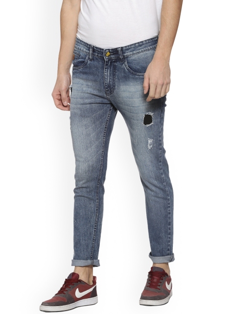 

Campus Sutra Men Blue Slim Fit Mid-Rise Low Distress Stretchable Jeans