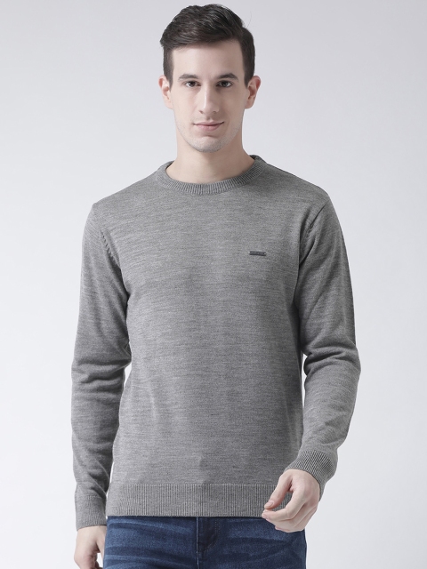 

Club York Men Grey Self Design Pullover