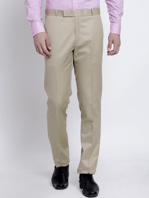 

RG DESIGNERS Men Beige Slim Fit Solid Formal Trousers