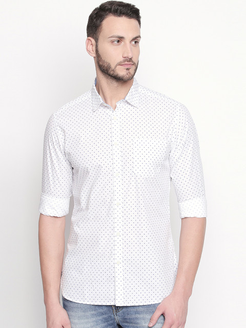

BYFORD by Pantaloons Men White Slim Fit Printed Casual Shirt