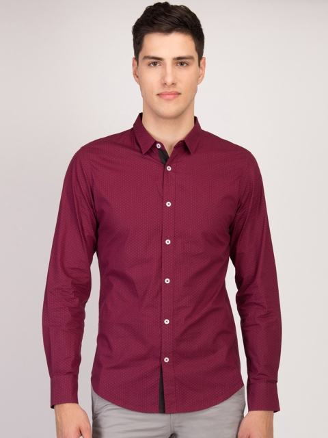 

LA LOFT Men Maroon Regular Fit Printed Casual Shirt