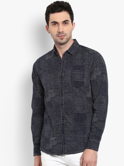 

Mufti Men Navy Blue Slim Fit Printed Casual Shirt
