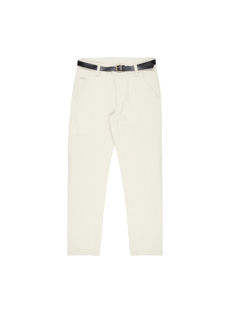 

POPPERS by Pantaloons Boys Cream-Coloured Regular Fit Solid Regular Trousers