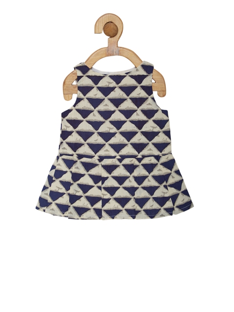 

Fairies Forever Girls Blue & Grey Printed Fit and Flare Dress