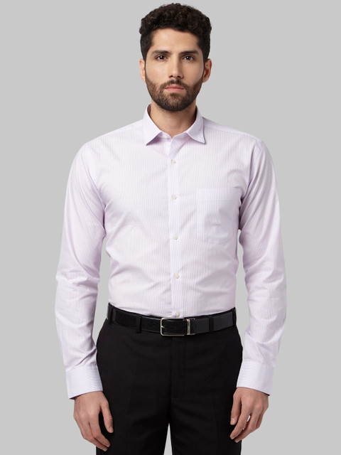 

Park Avenue Men Lavender Slim Fit Striped Formal Shirt