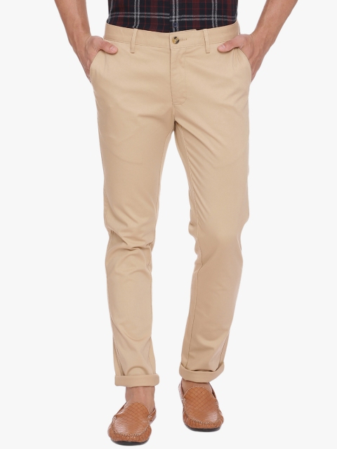 

Basics Men Khaki Skinny Fit Solid Regular Trousers