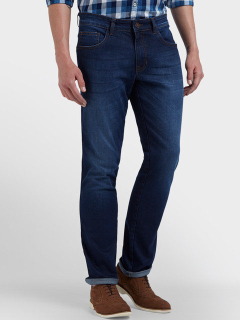 

ColorPlus Men Blue Tapered Fit Mid-Rise Clean Look Stretchable Jeans