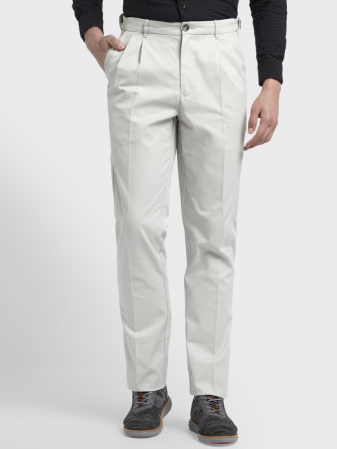 

ColorPlus Men Grey Regular Fit Self Design Regular Trousers