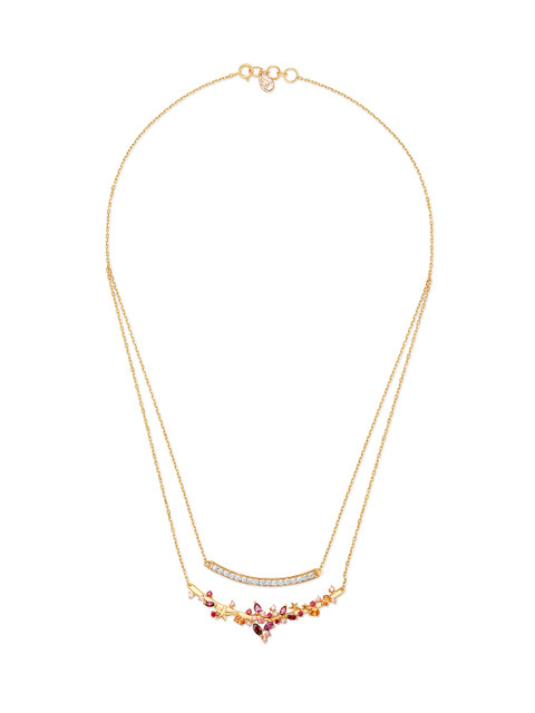 

Mia Glam by Tanishq 14KT Yellow Gold Cubic Zirconia Layered Neckwear with Star Design