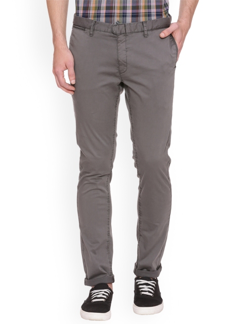 

Basics Men Grey Tapered Fit Solid Regular Trousers