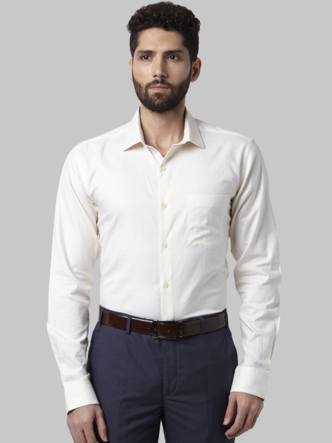 

Park Avenue Men Off-White Slim Fit Solid Formal Shirt