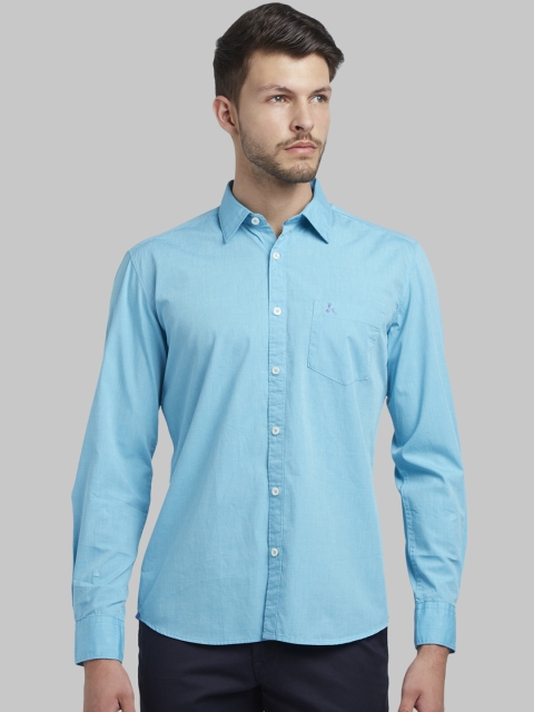 

Parx Men Blue Slim Fit Solid Casual Shirt