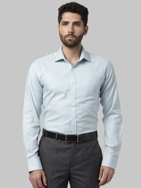 

Park Avenue Men Green Slim Fit Checked Formal Shirt