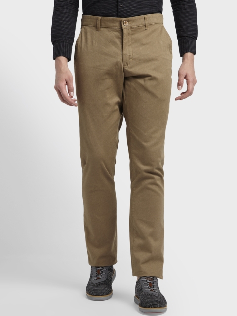 

ColorPlus Men Khaki Regular Fit Solid Formal Trousers