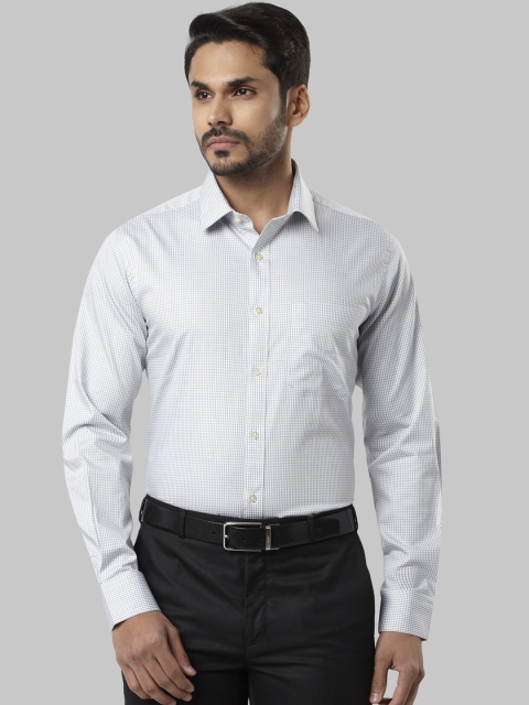 

Raymond Men White & Grey Regular Fit Checked Formal Shirt
