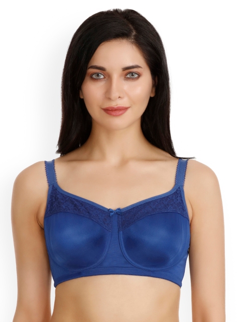 

Zivame Blue Solid Non-Wired Non Padded Minimizer Bra ZI010250X7Z