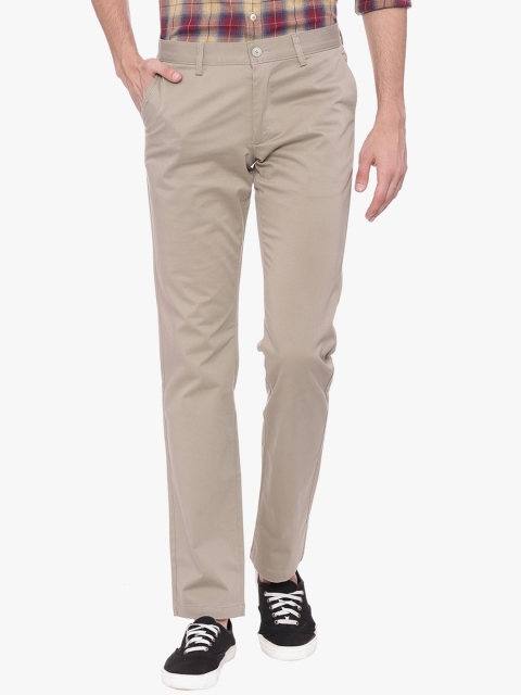 

Basics Men Beige Tapered Fit Solid Regular Trousers