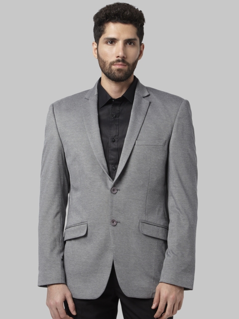 

Park Avenue Men Grey Single Breasted Blazer