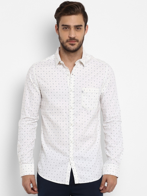 

Mufti Men White Slim Fit Printed Casual Shirt
