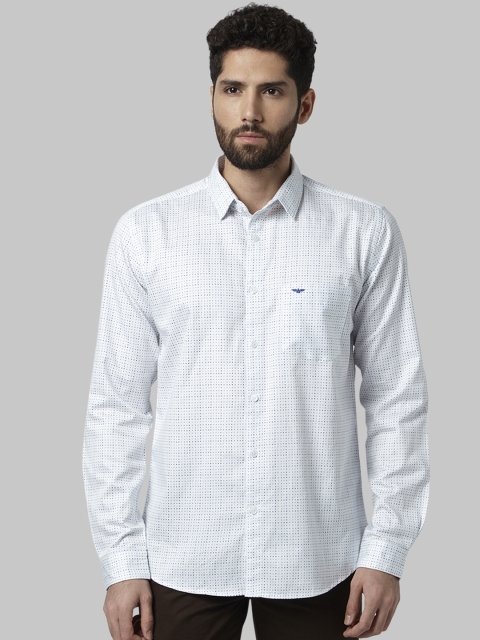 

Park Avenue Men White Slim Fit Printed Casual Shirt