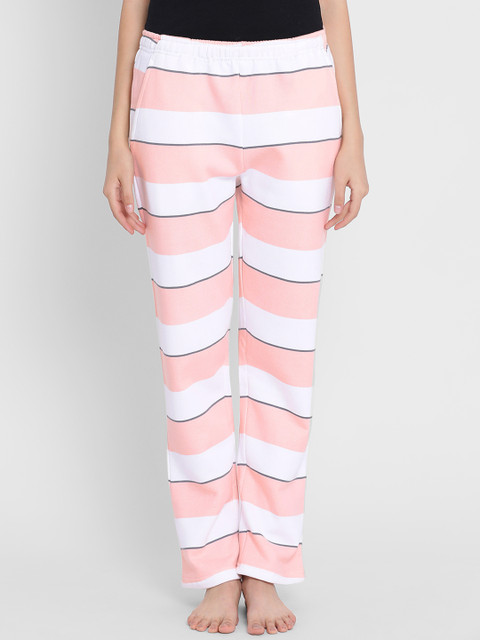 

Clovia Women Pink & White Striped Pyjama LB0162P22XL