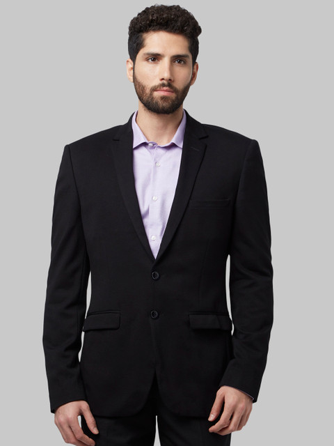 

Park Avenue Men Black Single Breasted Blazer