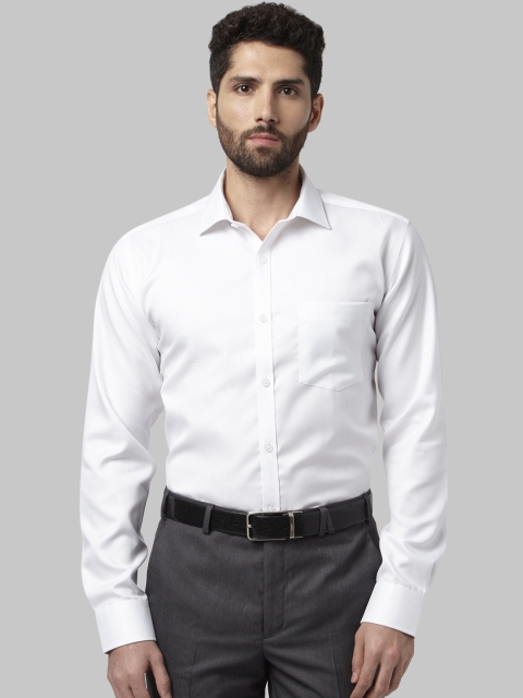 Park Avenue Men White Slim Fit Solid Formal Shirt