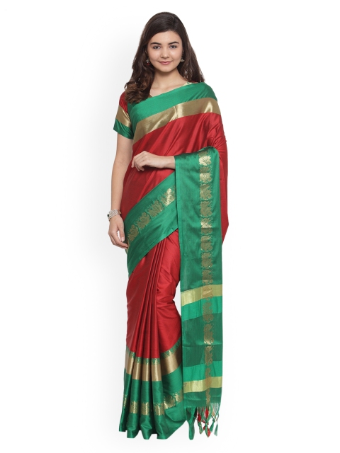

Shaily Red Woven Design Silk Cotton Saree