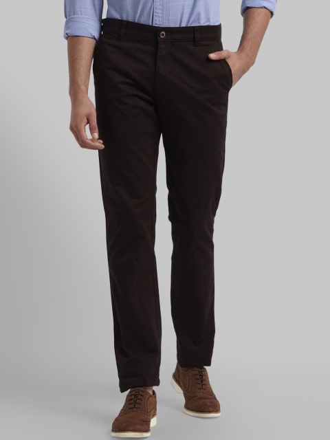 

Parx Men Brown Slim Fit Solid Regular Trousers