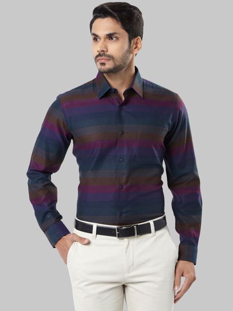 

Raymond Men Blue & Pink Regular Fit Striped Formal Shirt