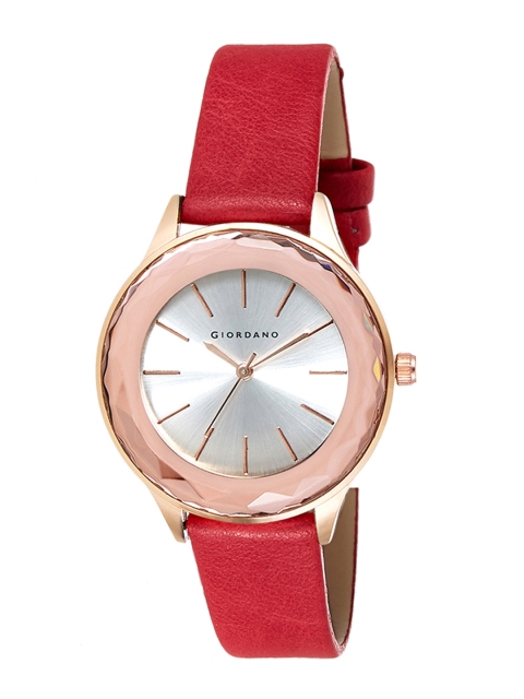 

GIORDANO Women Silver-Toned Analogue Leather Watch C2120