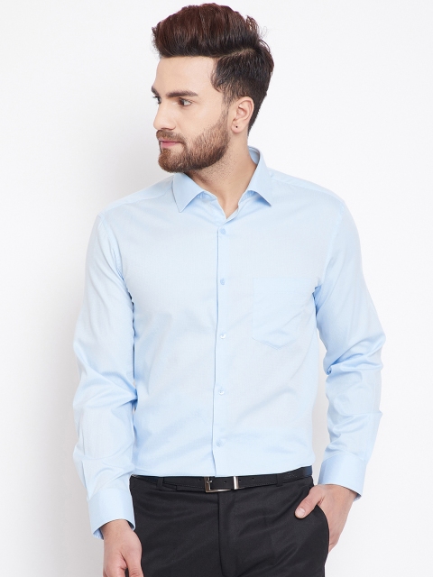 

Canary London Men Turquoise Blue Slim Fit Self Design Formal Shirt