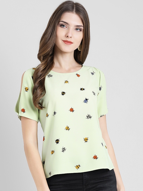 

Zink London Women Green Printed Top
