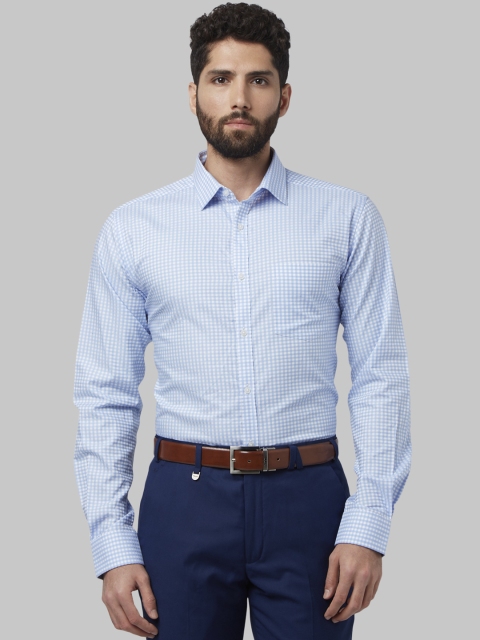 

Park Avenue Men Blue Slim Fit Checked Formal Shirt