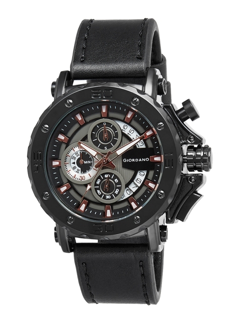 

GIORDANO Men Grey Analogue Leather Watch C1124