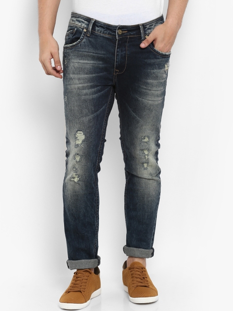 

Mufti Men Blue Slim Fit Mid-Rise Mildly Distressed Stretchable Jeans